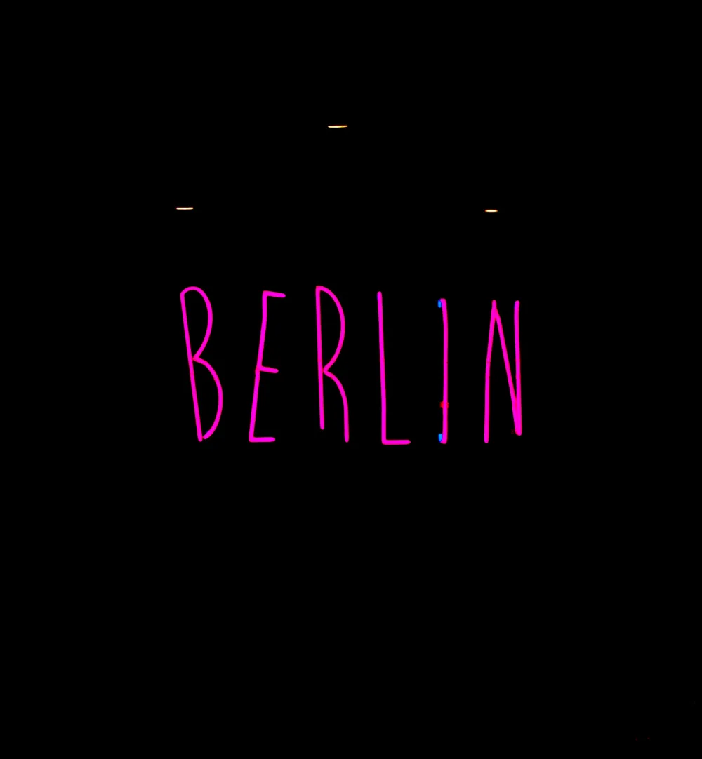 Neon sign spelling Berlin