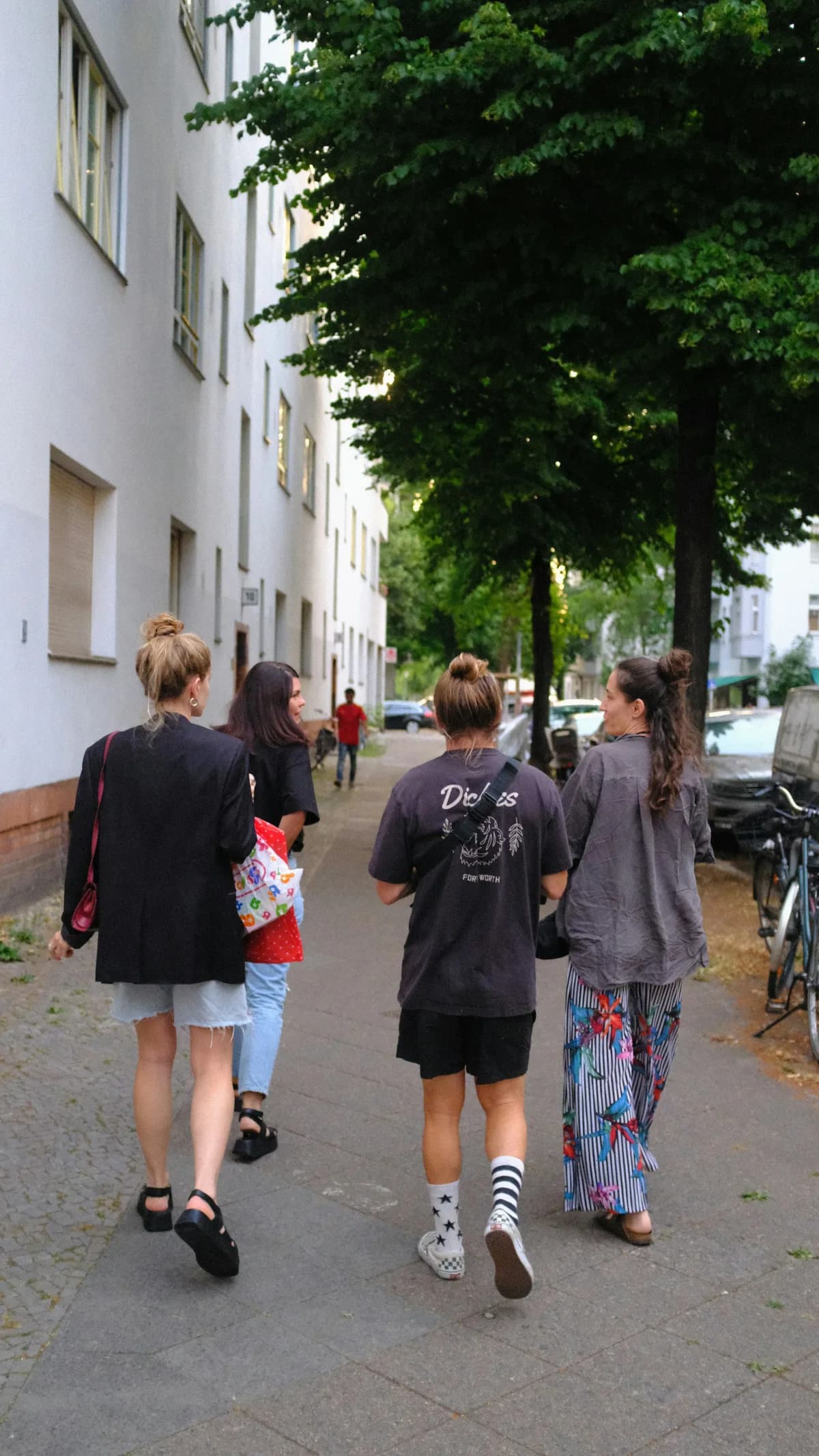 Friends exploring their neighborhood